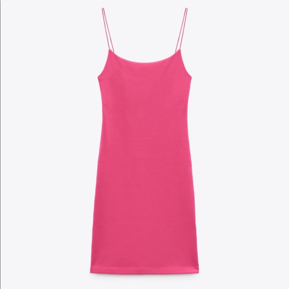 Zara Pink Vestido Entallado Rosa